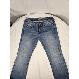 Levi's 545 Jeans Low Boot Cut  Blue Stretch distressed Denim, womens 10 M